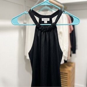 CACHÉ Black Halter Top - Like New! - Multi-Strap Crisscross Back - Size M